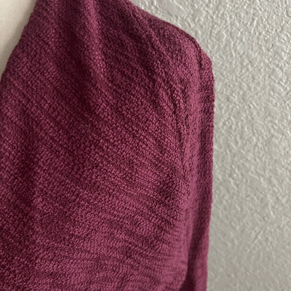 Steve Madden Elegant Burgundy Women's open Sweater jacket size small oversized - Picture 2 of 4
